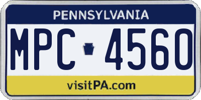 PA license plate MPC4560