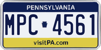 PA license plate MPC4561