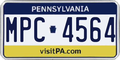 PA license plate MPC4564