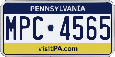 PA license plate MPC4565