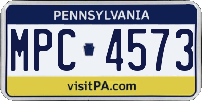 PA license plate MPC4573
