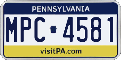 PA license plate MPC4581