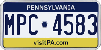 PA license plate MPC4583