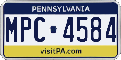 PA license plate MPC4584