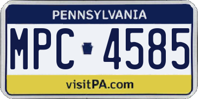 PA license plate MPC4585