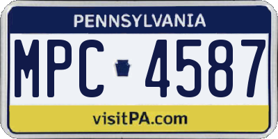 PA license plate MPC4587