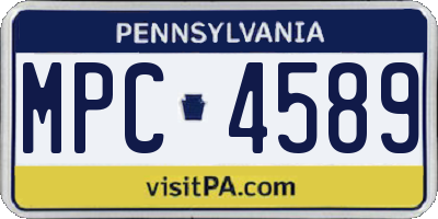 PA license plate MPC4589