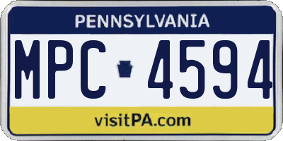 PA license plate MPC4594