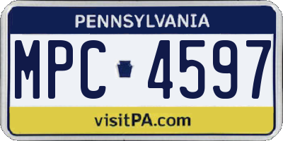 PA license plate MPC4597