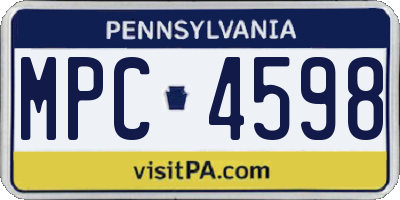 PA license plate MPC4598