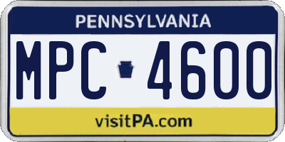 PA license plate MPC4600