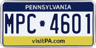 PA license plate MPC4601