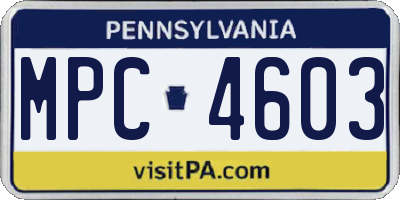 PA license plate MPC4603