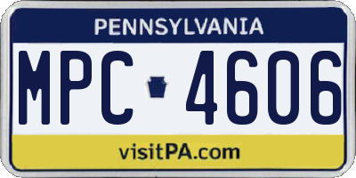 PA license plate MPC4606