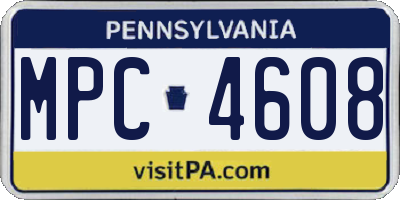 PA license plate MPC4608