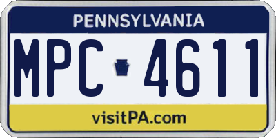 PA license plate MPC4611
