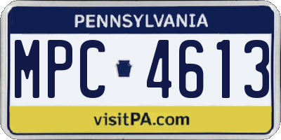 PA license plate MPC4613