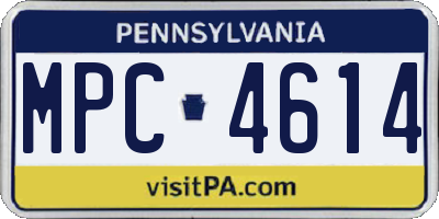 PA license plate MPC4614