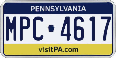 PA license plate MPC4617