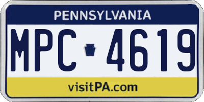 PA license plate MPC4619