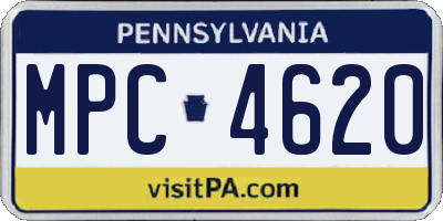 PA license plate MPC4620