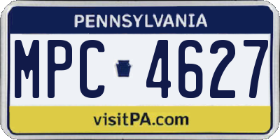PA license plate MPC4627