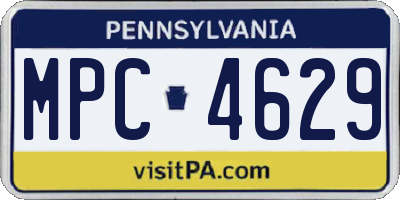 PA license plate MPC4629