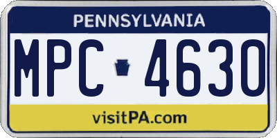 PA license plate MPC4630