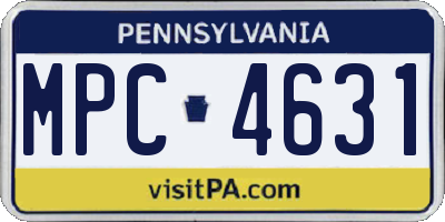 PA license plate MPC4631