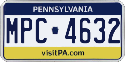 PA license plate MPC4632