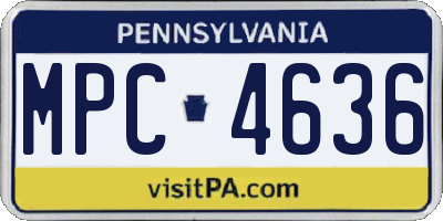 PA license plate MPC4636