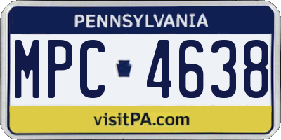 PA license plate MPC4638
