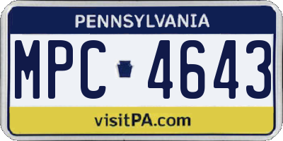 PA license plate MPC4643