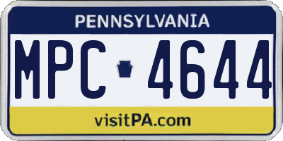 PA license plate MPC4644