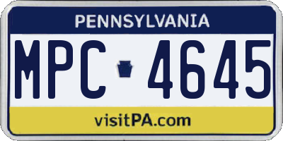 PA license plate MPC4645