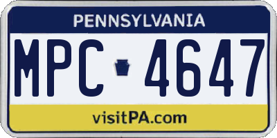 PA license plate MPC4647