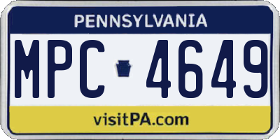PA license plate MPC4649