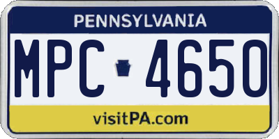 PA license plate MPC4650