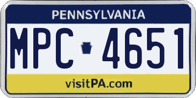 PA license plate MPC4651