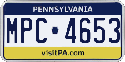 PA license plate MPC4653
