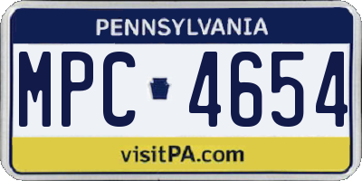 PA license plate MPC4654
