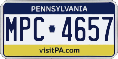 PA license plate MPC4657