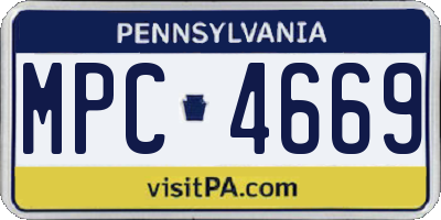 PA license plate MPC4669