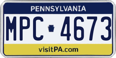 PA license plate MPC4673