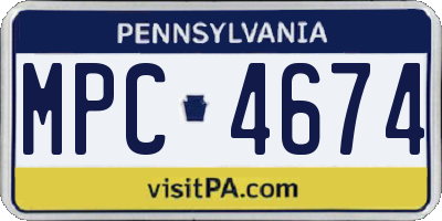 PA license plate MPC4674