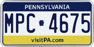 PA license plate MPC4675