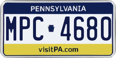 PA license plate MPC4680