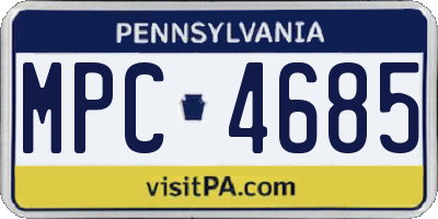 PA license plate MPC4685