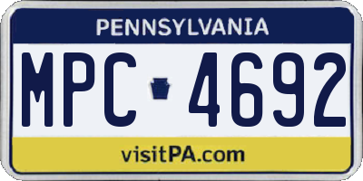 PA license plate MPC4692
