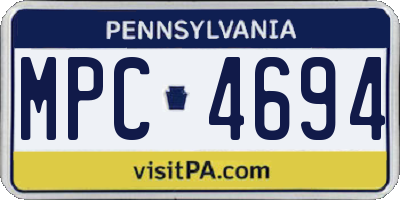 PA license plate MPC4694